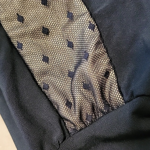 Kimi + Kai Maternity Size S Black Little Black Dress, Tan with Black Mesh Inset - Picture 15 of 15